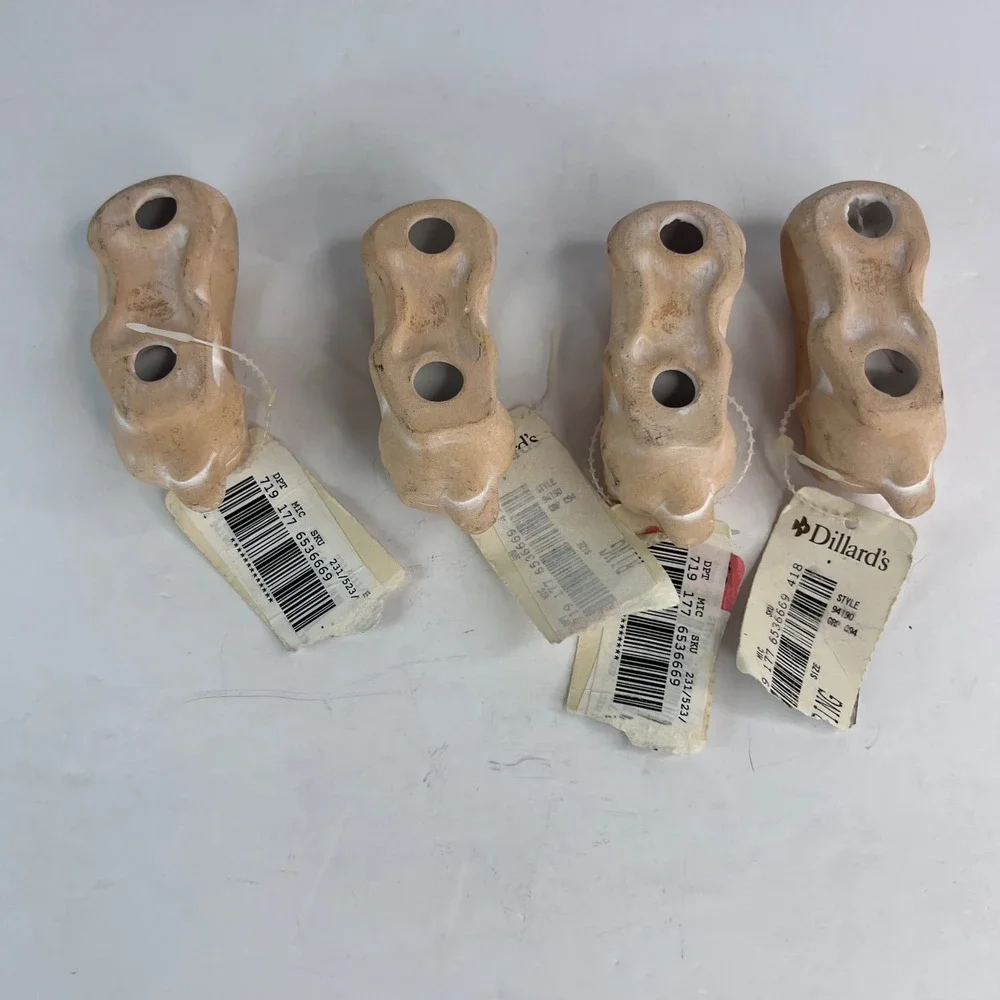 Ceramic Pig Napkin Rings Set of 4 Tan Farmhouse‎ Rustic Table Decor NWT Dillards